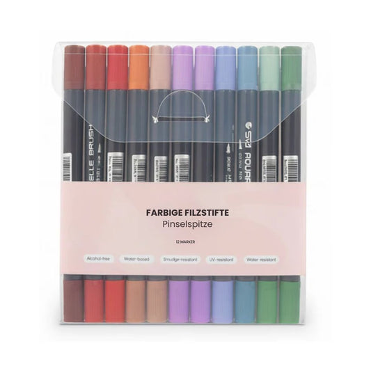 12-teilige Farbige Brushmarker